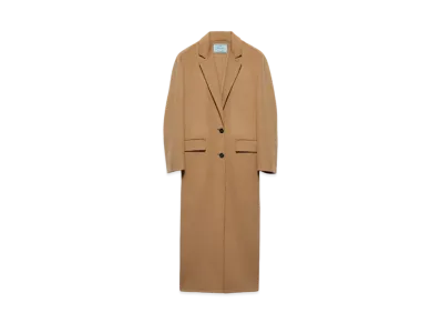 PRADA Women's Single-Breasted Cashgora Coat "Beige"