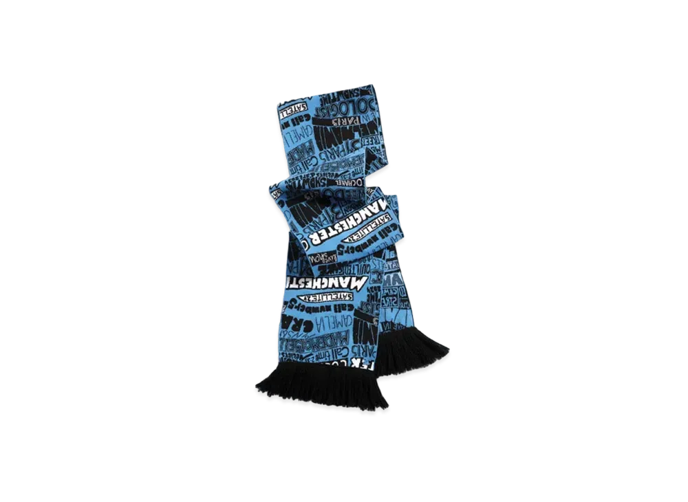 CHANEL Scarf Cotton "Light Blue/Blue/Black"