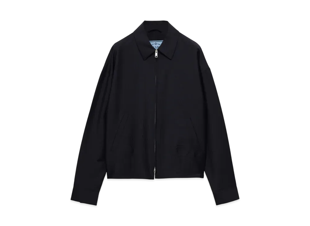 PRADA Women's Kid Mohair Blouson Jacket "Navy"