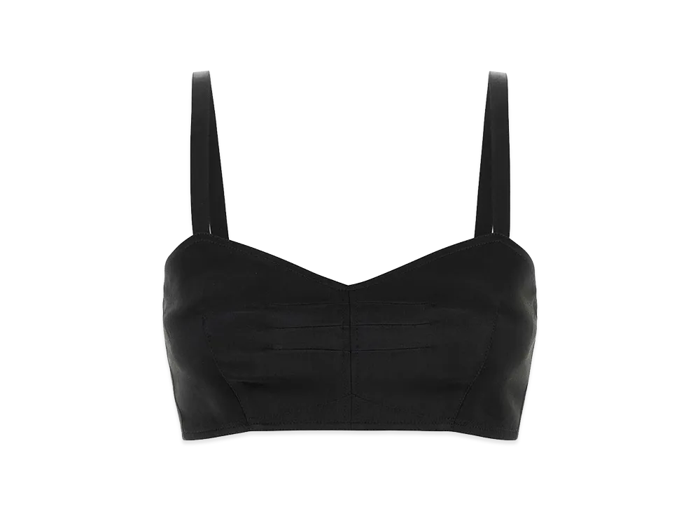 PRADA Women's Satin Crop-Top "Black"