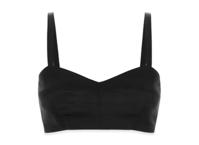 PRADA Women's Satin Crop-Top "Black"