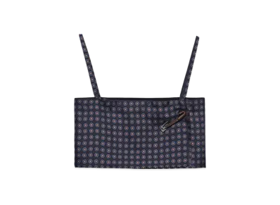 PRADA Printed Silk Twill Top "Navy"