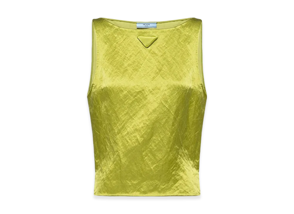 PRADA Women's Satin Top "Fern Green"