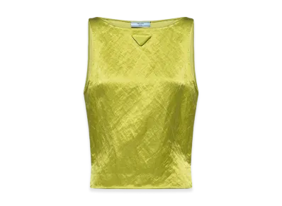 PRADA Women's Satin Top "Fern Green"