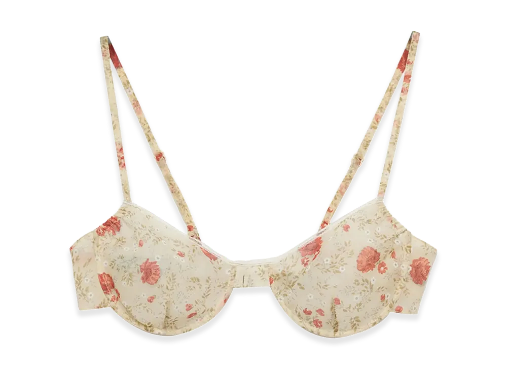 PRADA Women's Printed Nylonette Crop-Top "Red"