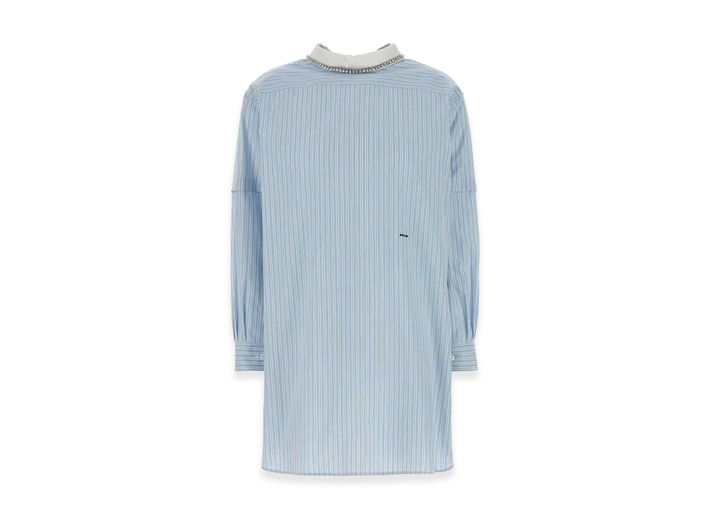 PRADA Women's Embroidepoplin Blouse "Stripped"
