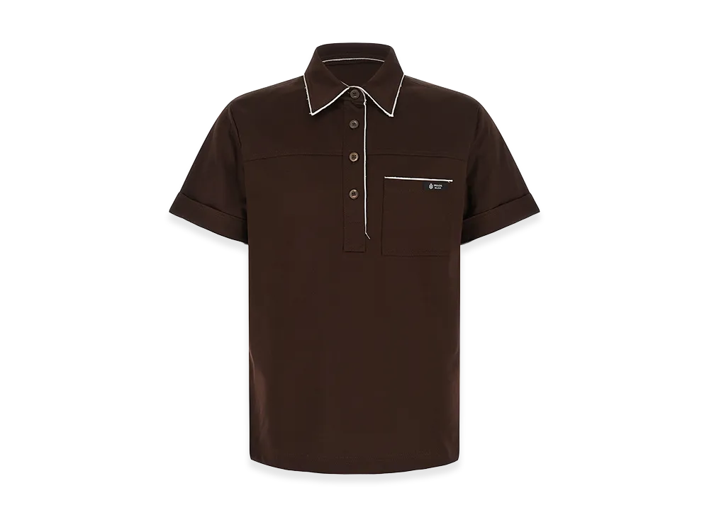 PRADA Wonen's Cotton Polo Shirt "Brown"