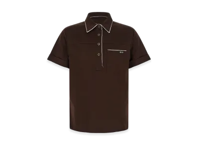 PRADA Wonen's Cotton Polo Shirt "Brown"
