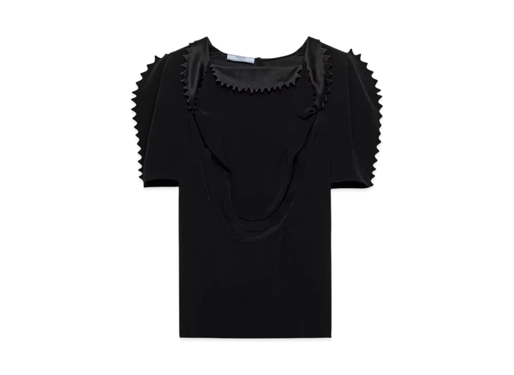 PRADA Women's Cady Crepe Top "Black"