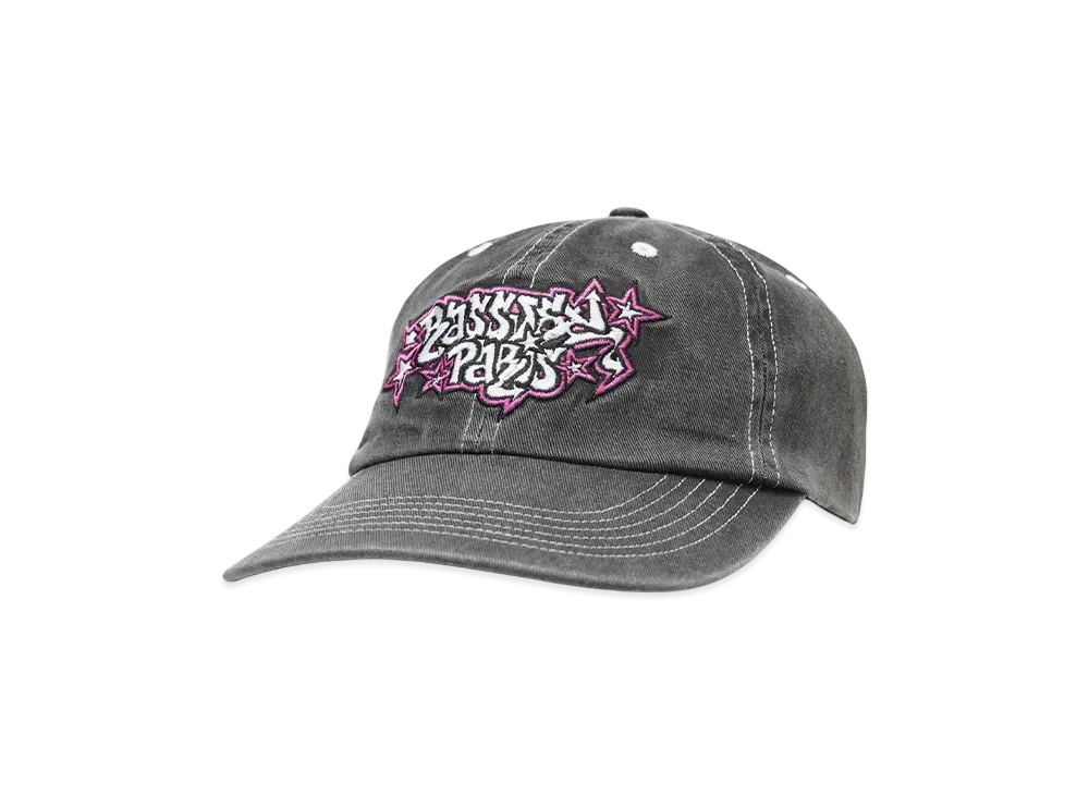 RASSVET MEN 6 PANEL CAP SAND BRUSHED TWILL WASHED WOVEN "BLACK"