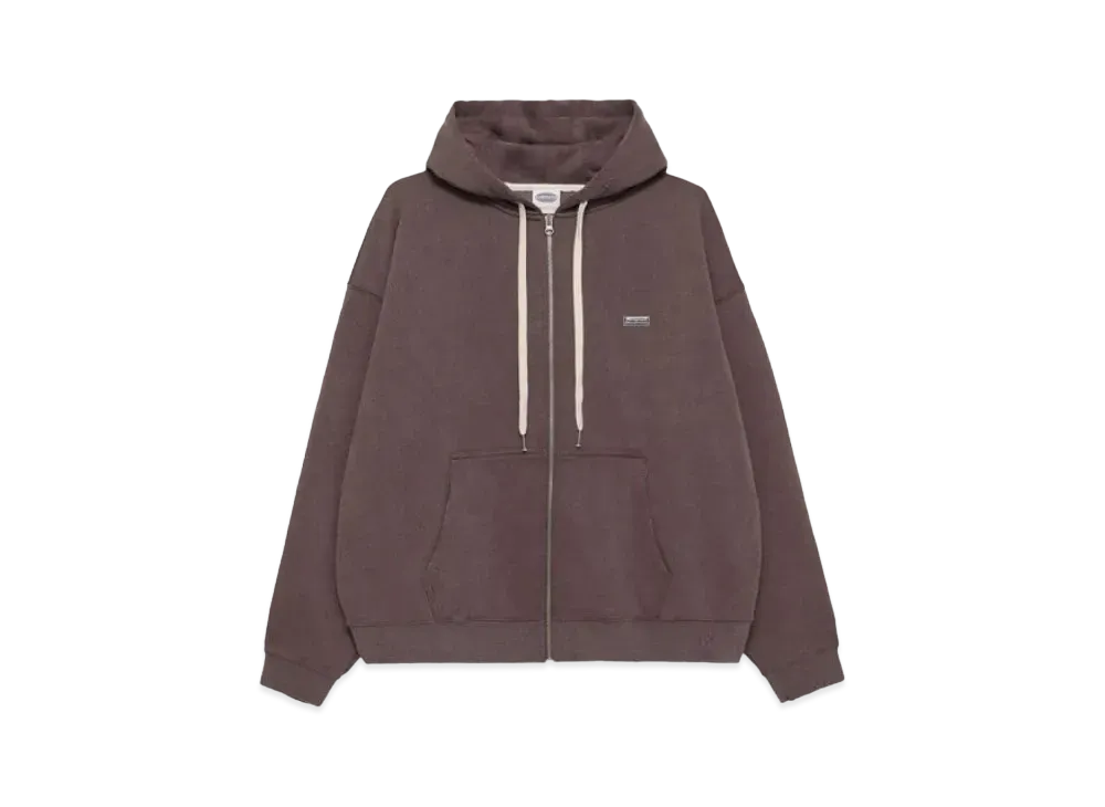 Paragraph Logo Badge Zip Hoodie "Brown"