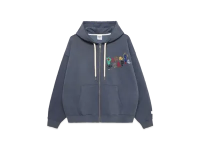 Paragraph Boucle Stitch Zip Hoodie "Navy"