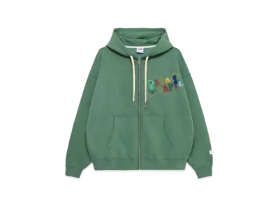Paragraph Boucle Stitch Zip Hoodie "Green"
