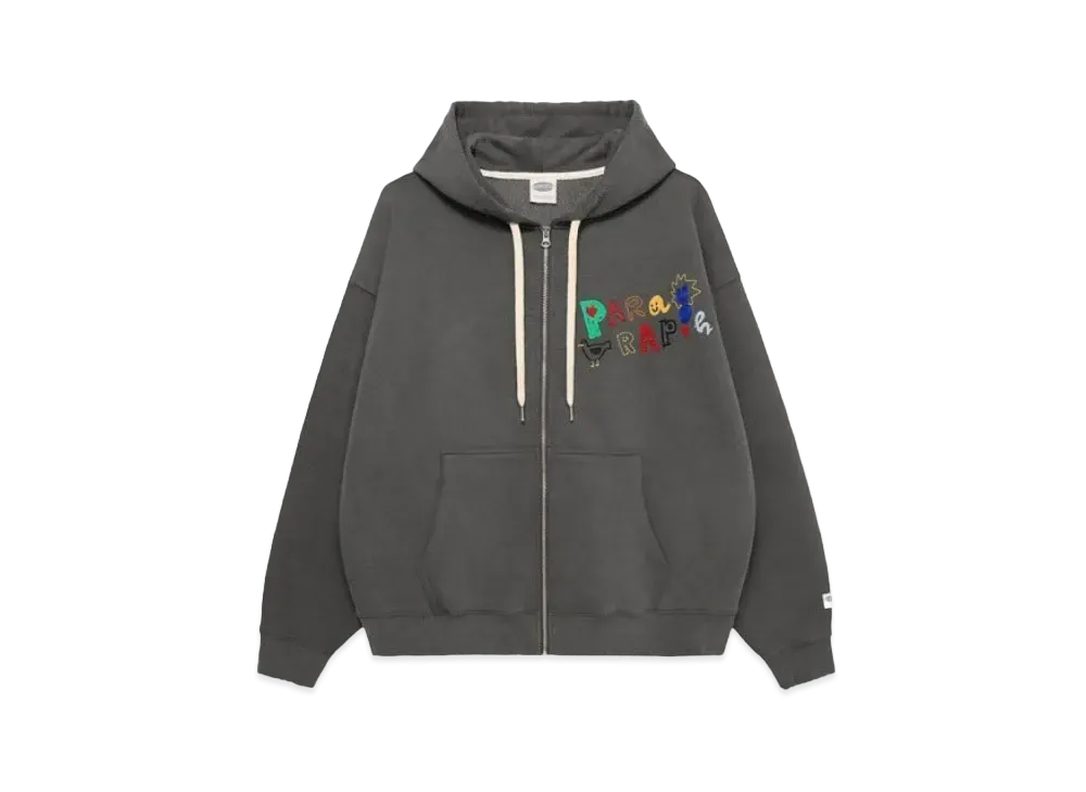 Paragraph Boucle Stitch Zip Hoodie "Charcoal"