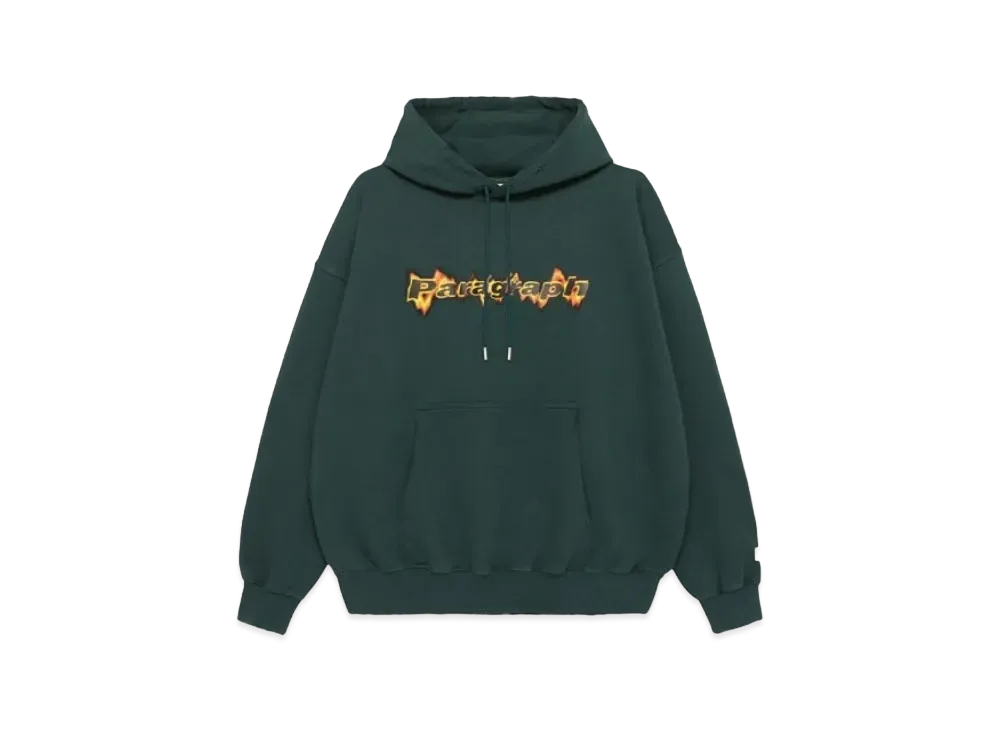 Paragraph Flame Graphic Hoodie "Green"