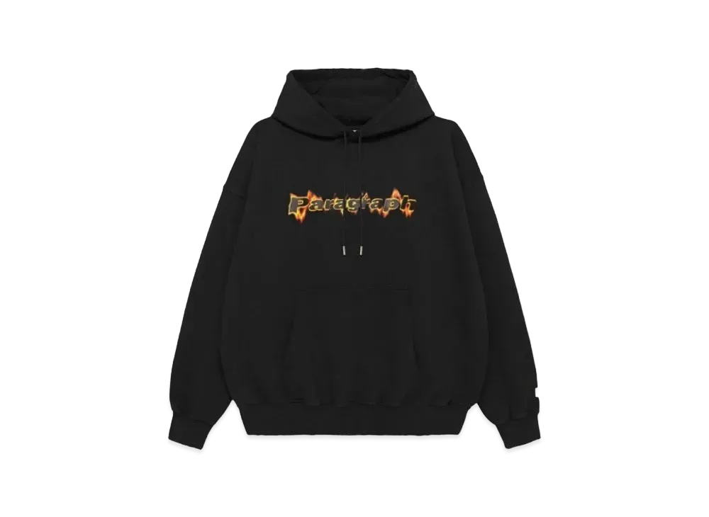 Paragraph Flame Graphic Hoodie "Black"