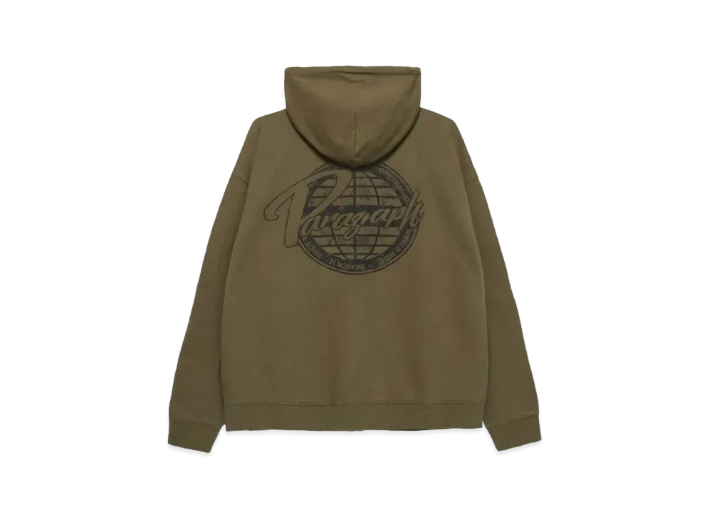 Paragraph Damaged Logo Zip Hoodie "Khaki"