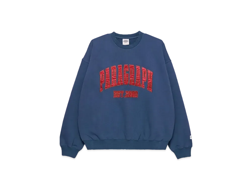 Paragraph Satin Logo Crew "Navy"