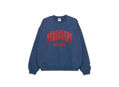 Paragraph Satin Logo Crew "Navy"