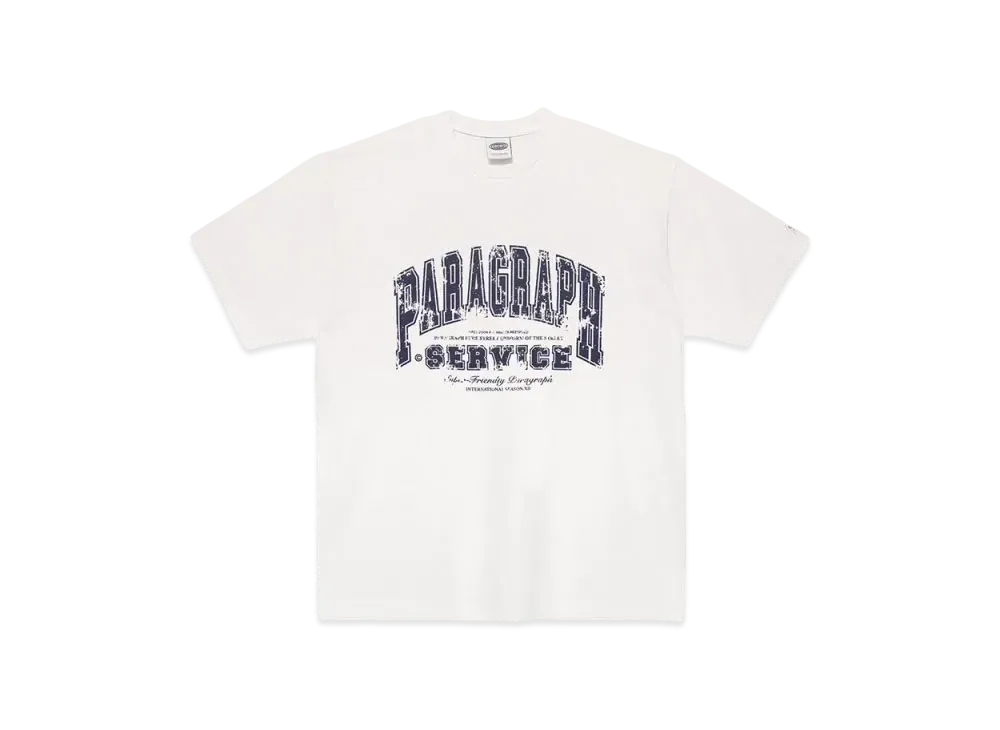 Paragraph Damaged Logo T Shirt "White"
