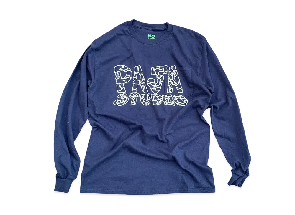PAJA STUDIO Camo Pocket L/S Tee "Navy"