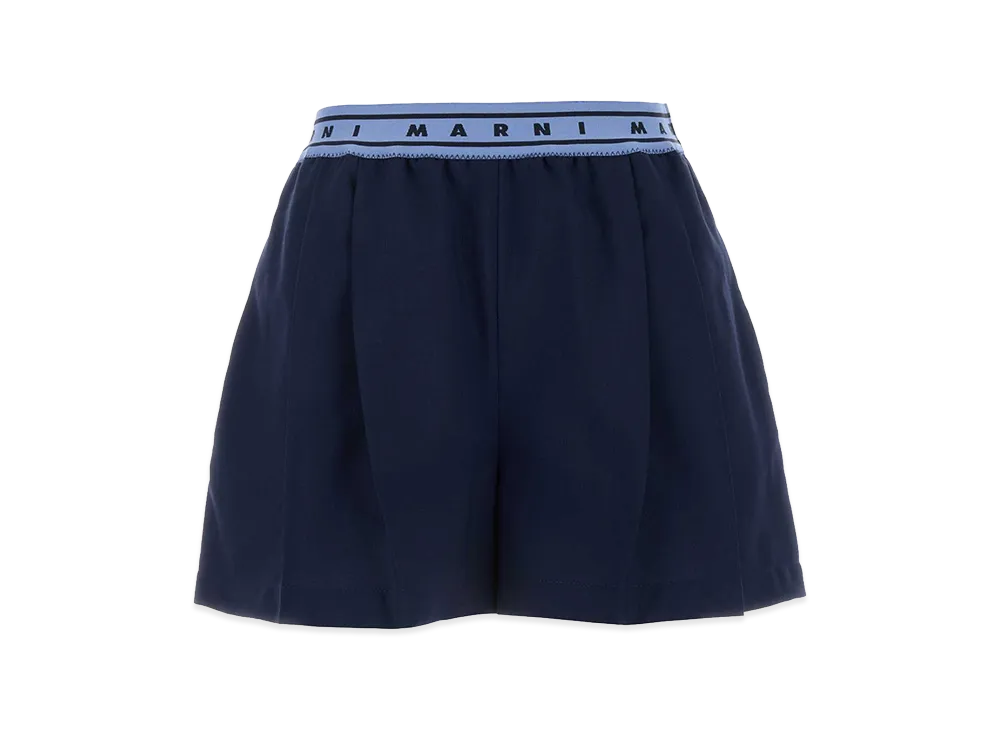 MARNI Women's Navy Wool Shorts "Blue"