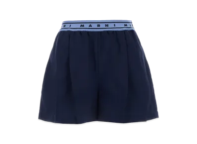 MARNI Women's Navy Wool Shorts "Blue"
