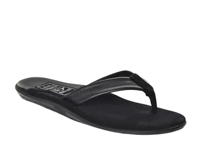 ISLAND SLIPPER Two Tone Leather + Suede "Black/Black"