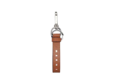 Marni Saffiano Leather Keyring "Mocha/Night Blue"
