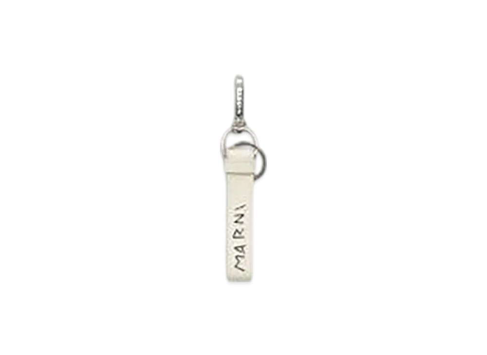 MARNI Leather Key Ring "Ivory"