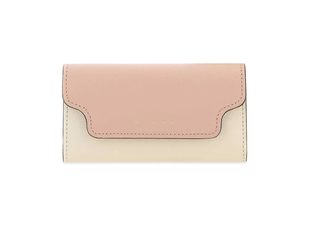 MARNI Women's Two-Tone Leather Key Chain Case "Multicolor"