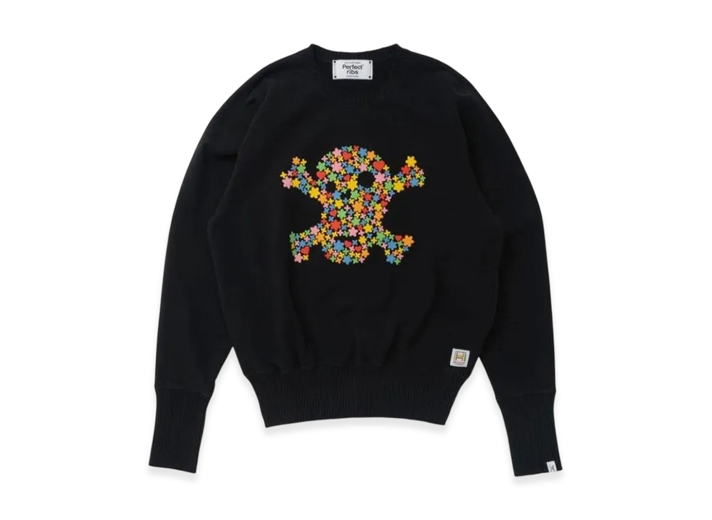 Perfect Ribs x Haroshi Strange Sleeve Crew Neck Sweat Shirt "Black"