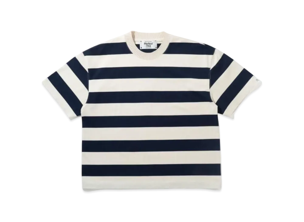 Perfect Ribs Short Sleeve T Shirts "Navy/White"