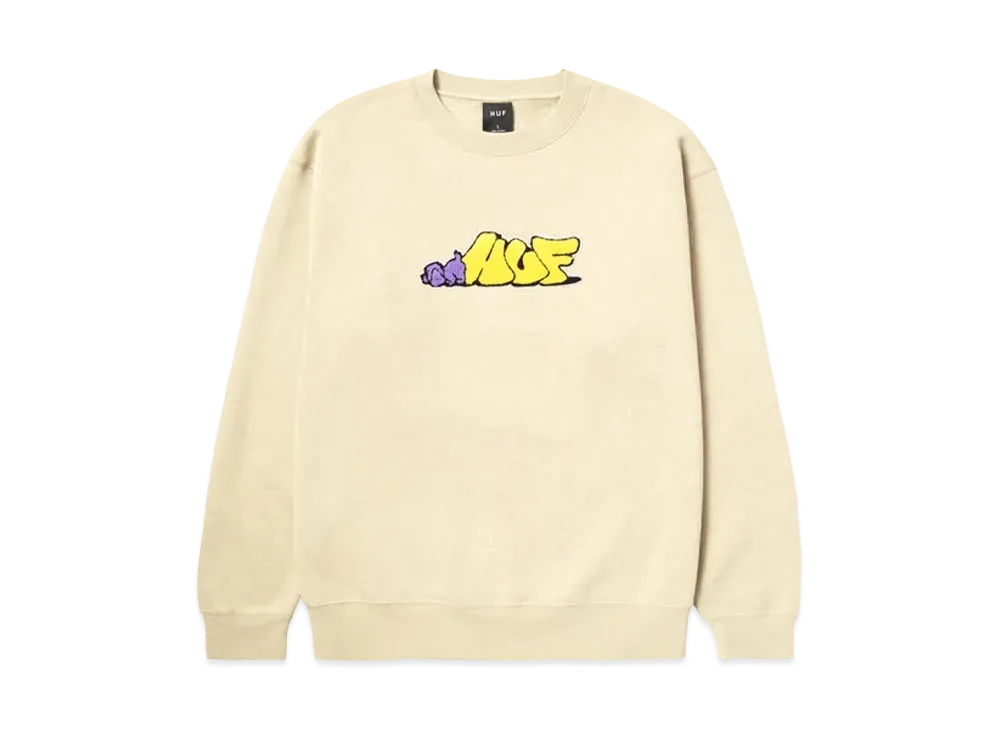 HUF Dog Sense Crewneck "Stone"