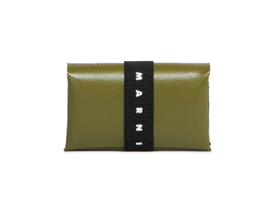 Marni Trifold Wallet with Logo Strap "Leav Green"