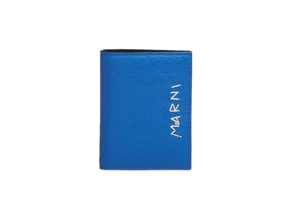 Marni Leather Bifold Wallet with Marni Mending "Royal Blue"