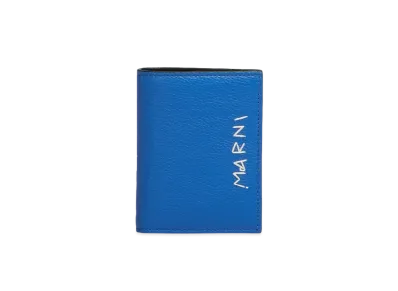 Marni Leather Bifold Wallet with Marni Mending "Royal Blue"