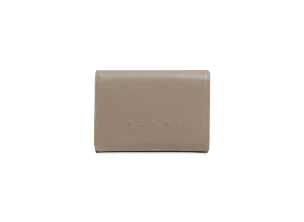 Marni Leather Trifold Wallet with Raised Marni Logo "Cork"
