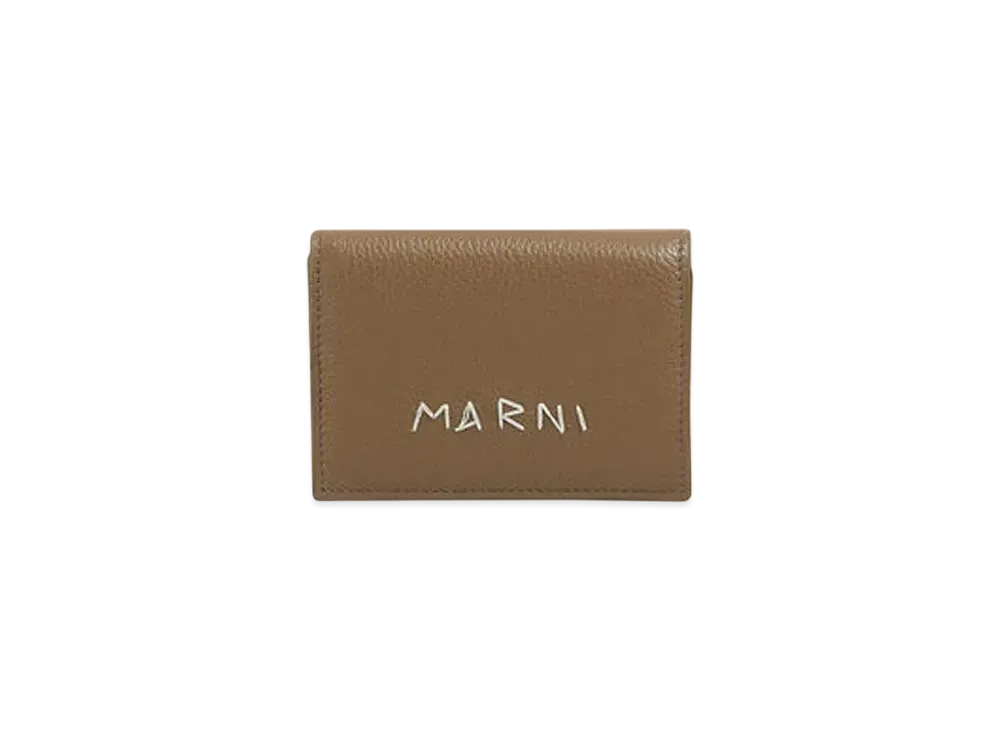 Marni Leather Trifold Wallet with Marni Mending Embroidery "Creta"
