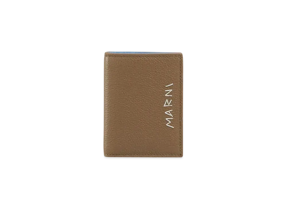 Marni Leather Bifold Wallet with Marni Mending Embroidery "Creta"