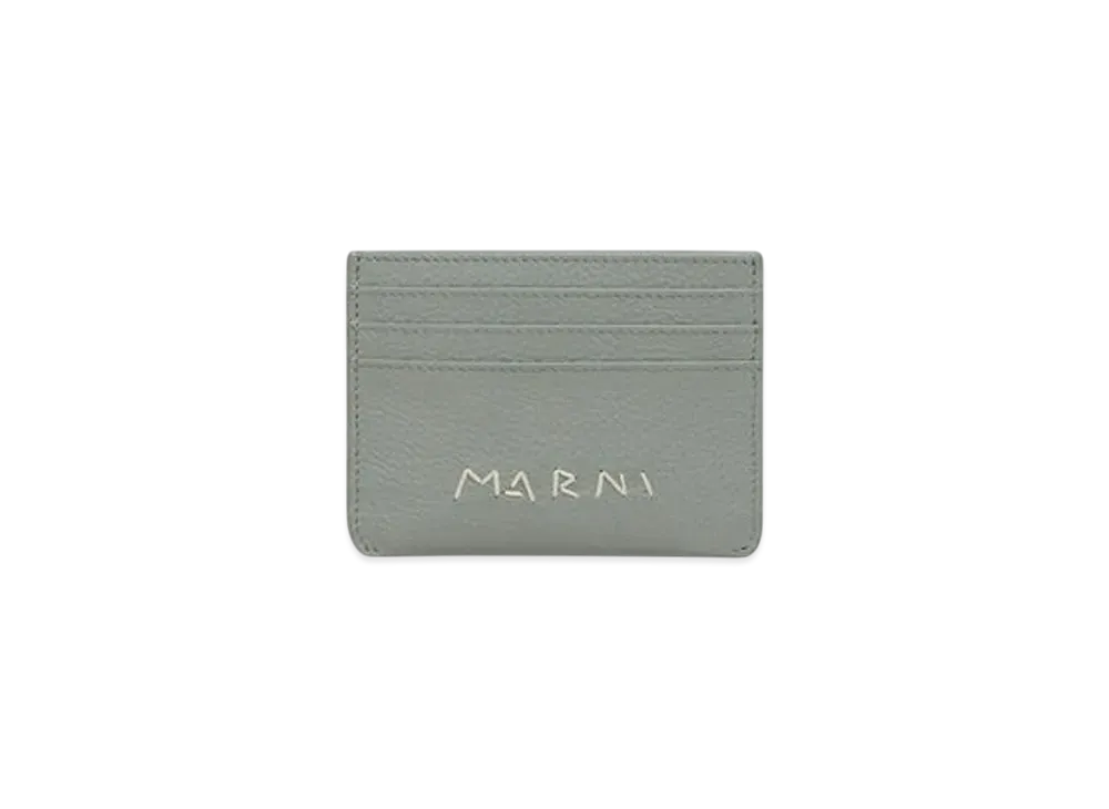 Marni Leather Cardholder with Marni Mending Embroidery "Storm"