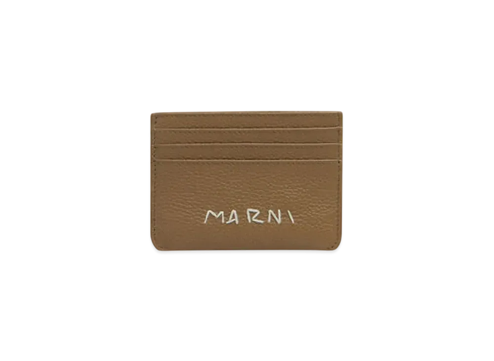 Marni Leather Cardholder with Marni Mending Embroidery "Creta"