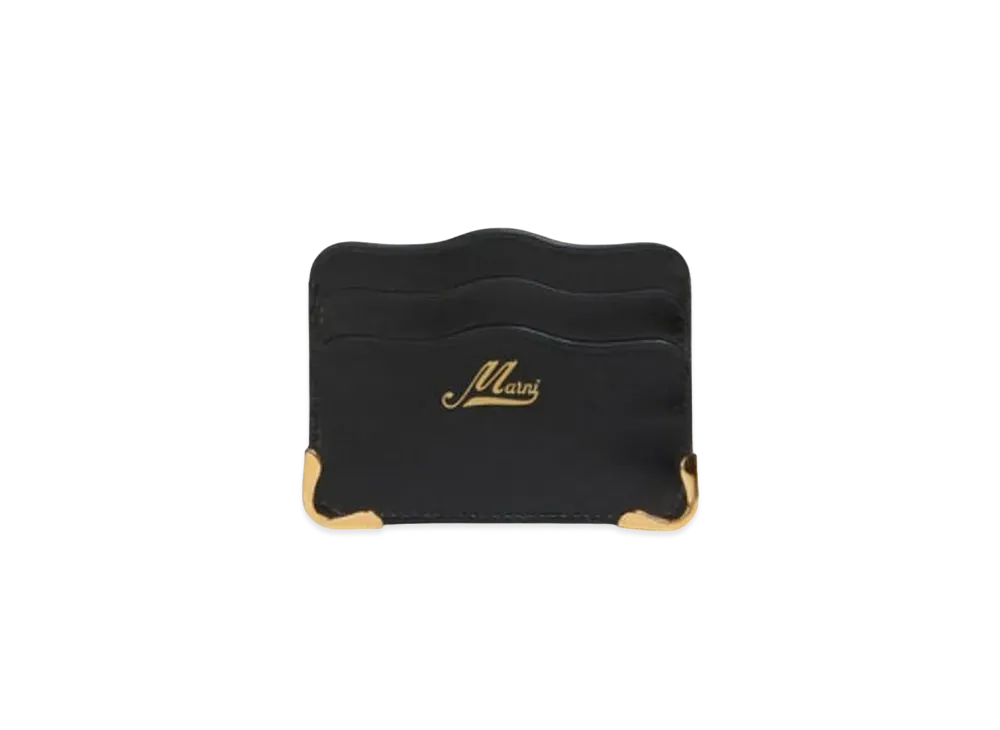Marni Leather Wavy Cardholder "Black"