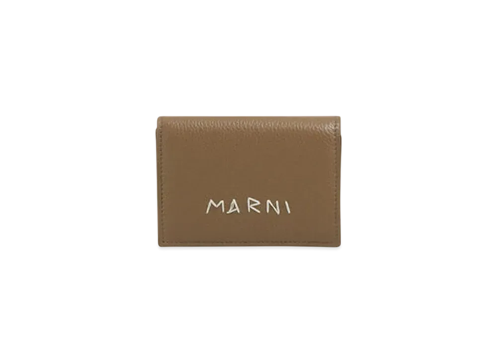 Marni Leather Trifold Wallet with Marni Mending Embroidery "Creta"
