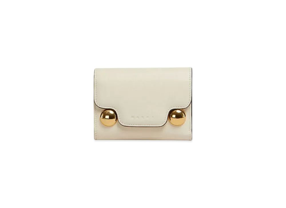 Marni Leather Trunkaroo Trifold Wallet "Shell"