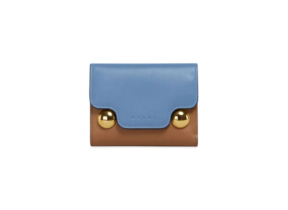 Marni Leather Trunkaroo Trifold Wallet "Opal/Cinnamon/Shell"