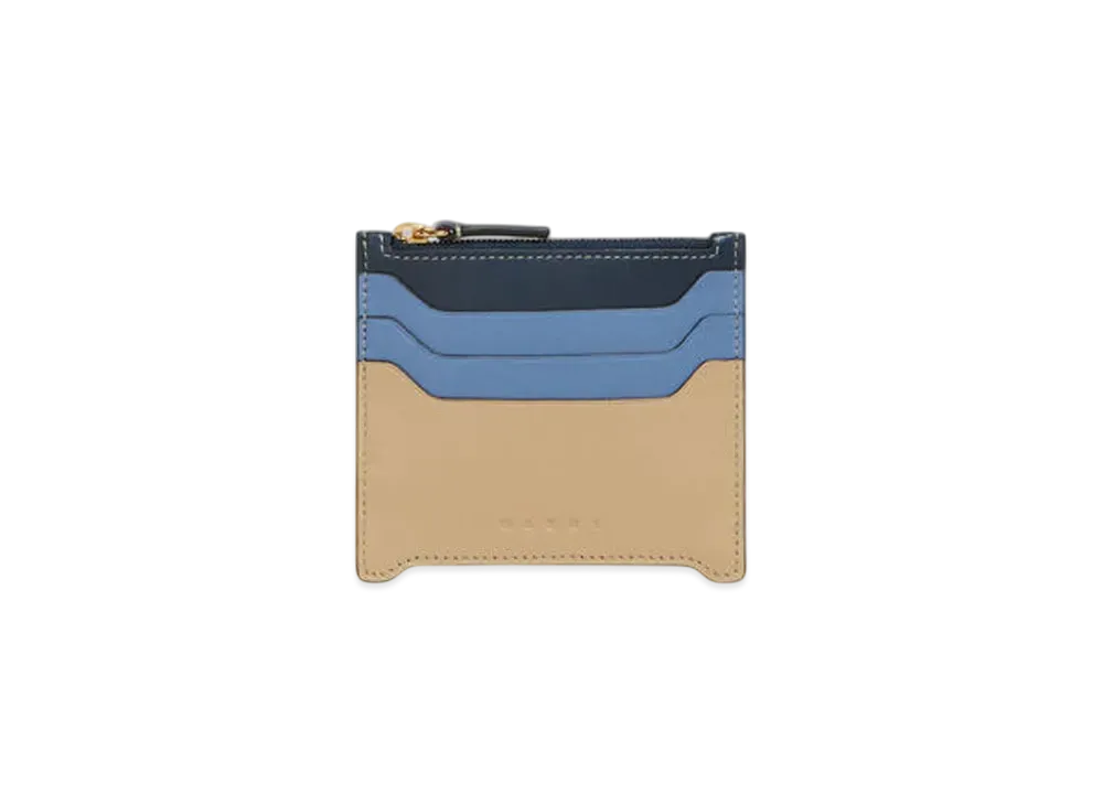 Marni Leather Trunkaroo Cardholder "Blue/Light Blue/Beige"