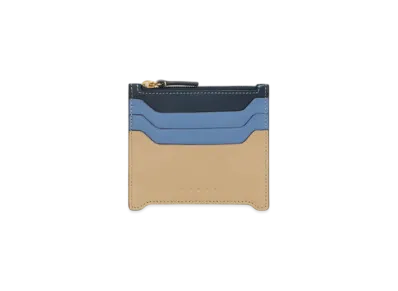 Marni Leather Trunkaroo Cardholder "Blue/Light Blue/Beige"