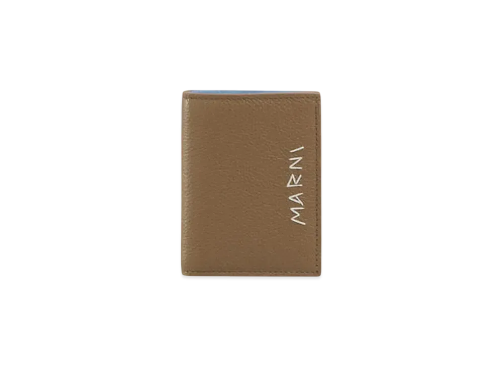 Marni Leather Bifold Wallet with Marni Mending Embroidery "Creta"