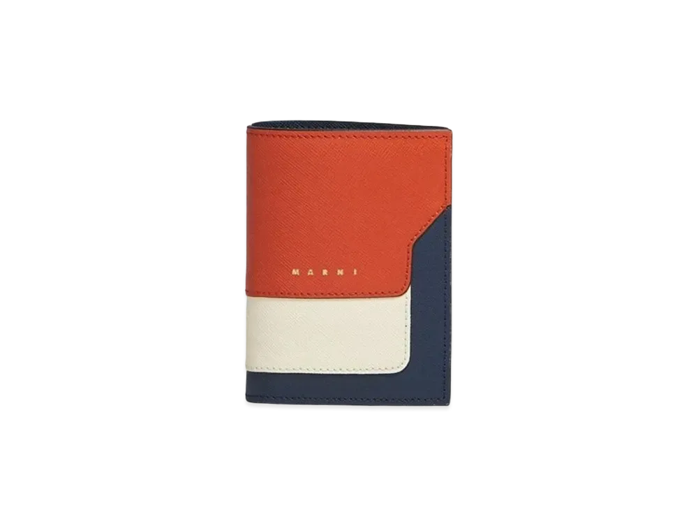Marni Saffiano Leather Bi-Fold Wallet "Brick/Talc"